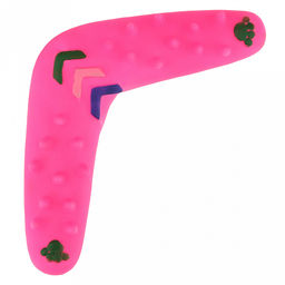 Игрушка для собаки "Бумеранг" 27,5х18х2,5см, с пищалкой, ПВХ, фактурная, цвета микс (ярко-оранжевый, ярко-розовый), "Пэт тойс (Pet toys)" (Китай)