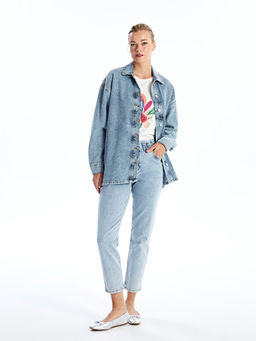 Beli Lastikli Slim Mom Kad?n Jean Pantolon