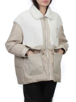 H24-223 BEIGE Куртка демисезонная женская (100 гр. холлофайбер)