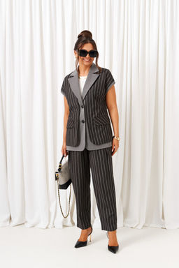 Костюм Beautiful Free 6434 тёмно-серый в полоску