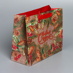 Пакет крафтовый горизонтальный Любовь, Вера и Добро, ML 27 23 11,5 см - Дарите счастье фото 2