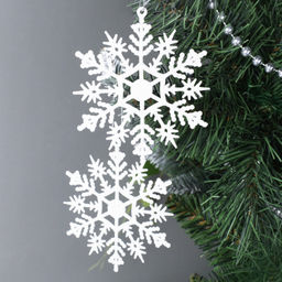Елочное украшение Снежинка 2 штуки/ WCZ23-278 /уп 1000/белый - Галеонтрейд фото 2