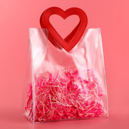 Пакет подарочный из ПВХ, розовый, 26.5?23?12 см