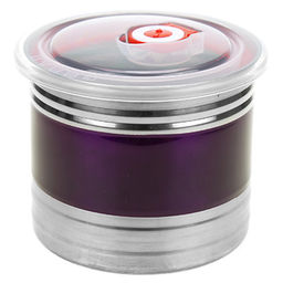 Банка для сыпучих продуктов из нержавеющей стали 1,1л, д12,5см, h10,5см, крышка пластмассовая с пароотводом, цветной корпус, фиолетовый, в коробке (Китай)
