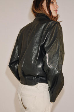 CHAQUETA EFECTO PIEL ZW COLLECTION / Gris - Zara фото 3