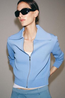 CHAQUETA PUNTO CREMALLERA / Celeste - Zara фото 2