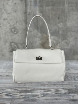 Женская кожаная сумка-портфель 8399-2 Кремовый - Sergio valentini фото 3