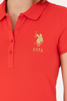 Женское красное трикотажное платье - U.s. polo assn фото 7