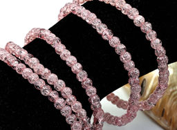 Браслет из сахарного кварца шарик 4мм цв.клубничный, 17см