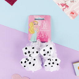 Цена за 5 шт. Резинки для волос Выбражулька «Рюши», набор 2 шт., горох, чёрно-белые