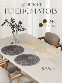 VAL BT-PM-38S4 Плейсмат, ПП, D38 см, набор 4 шт., BOTANIC, шт - Valiant фото 17