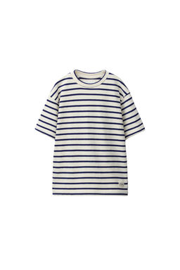 CONJUNTO CAMISETA Y BERMUDA TEXTURA RAYAS / Crudo / Marino - Zara фото 3