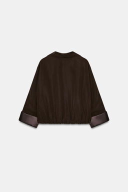 CHAQUETA CORTA BAJO EL?STICO / Marr?n - Zara фото 6