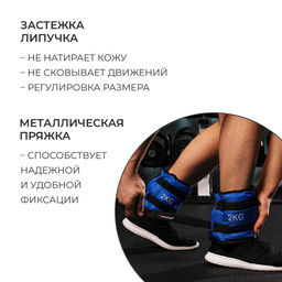 Утяжелители ONLYTOP, 2 шт. × 2 кг, цвет синий