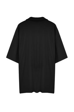 Trendyolmilla Man Premium Buyuk Beden Siyah Oversize Dokulu Ottoman Polo Yaka T-Shirt TMNSS24BF00047  фото 8