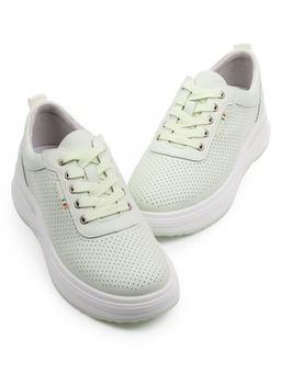 03-YH324-3 LT. GREEN Полуботинки спортивные женские (натуральная кожа)