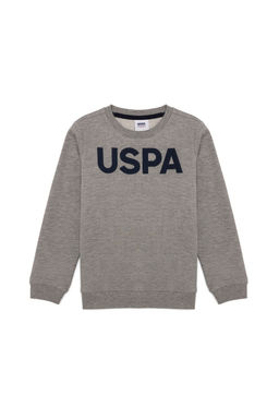 Erkek Гocuk Gri Melanj Basic Sweatshirt