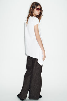 ASYMMETRIC SHORT SLEEVE T-SHIRT - Zara фото 15