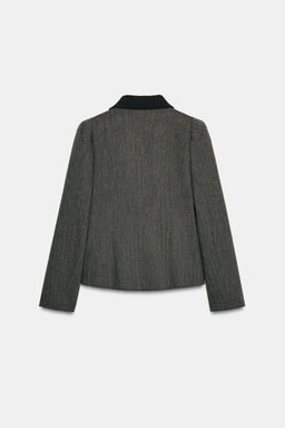 ZW COLLECTION COMBINED HERRINGBONE BLAZER - Zara фото 6