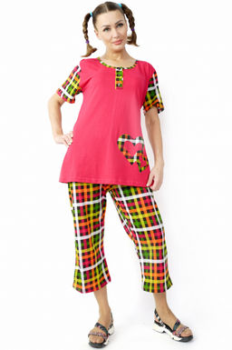 Арт. 246 Пижама с бриджами 52-64 (7 шт) Цвет:ассорти