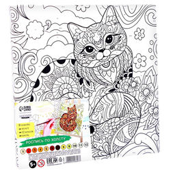 Картина по номерам на холсте с подрамником «Грациозная кошка», 20×20 см