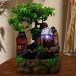 Фонтан «Домик у пруда», 13×17×27 см, с подсветкой