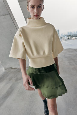 KNIT JUMPER WITH SHOULDER PADS AND SHORT SLEEVES - Zara фото 9