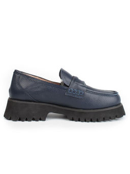 03-YP9860G DK. BLUE Лоферы женские (натуральная кожа)