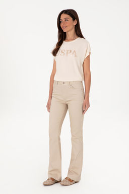 Kad_n Krem Bisiklet Yaka Ti__rt Sepette S_rpriz _ndirim - U.s. polo assn фото 4