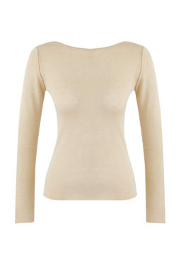 Wardrobe Essentials Bej Basic Ince Triko Kazak | TWOAW26KZ00112 - Trendyolmilla фото 5