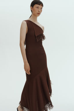 Vestido de un hombro con flecos - H&m фото 2