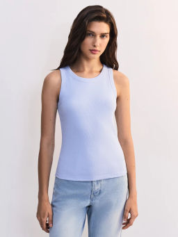 Базовая майка с вырезом халтер TOP0526-41 / Zarina