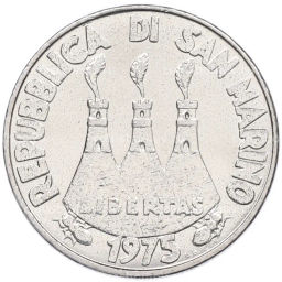Монета 50 лир 1975 года Сан-Марино