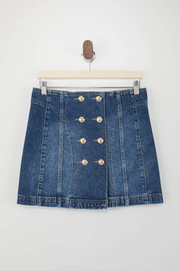 Mavi Dugme Detayl? Az Esnek Mini Denim Etek TWOSS26ET00012