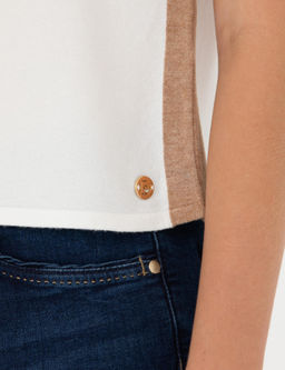 Ekru Slim Fit Bisiklet Yaka Triko Ti__rt - Pierre cardin фото 7