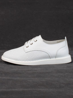 03-D7HY1-1 WHITE Полуботинки женские (натуральная кожа) - Фабричный китай фото 6