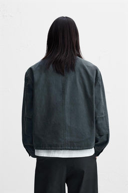 CONTRAST COLLAR CROPPED FIT JACKET - Zara фото 3