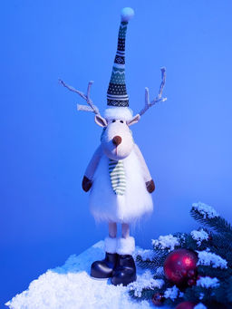 Фигура текстиль «Новогодний лосик» 58 см, 10 LED, от батареек АА×3, свечение тёплое белое