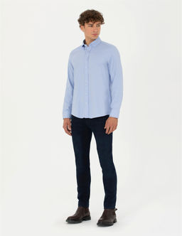 A__k Mavi Slim Fit Uzun Kollu G_mlek - Pierre cardin фото 4