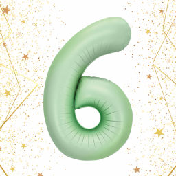 Шар фольгированный 32/81см "Цифра "6" (зеленый)