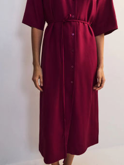 Льняное платье-рубашка с поясом ZR2605012904-91 / Zarina