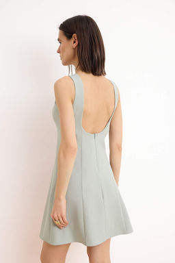 Siyah Etegi Volanl? Kal?n Ask?l? K?sa / Mini Esnek Dokuma Elbise TWOSS26EL00437 - Trendyolmilla фото 8