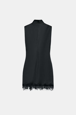 VESTIDO SATINADO ENCAJE / Negro - Zara фото 5
