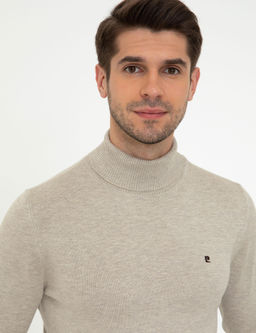 Kum Melanj Slim Fit Bal_k__ Yaka Basic Triko Kazak - Pierre cardin фото 2