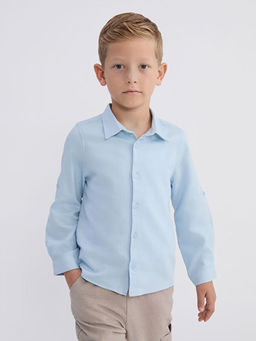 Basic Uzun Kollu Erkek ?ocuk G?mlek