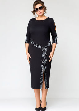 Платье EVA GRANT 7177-Р черный принт