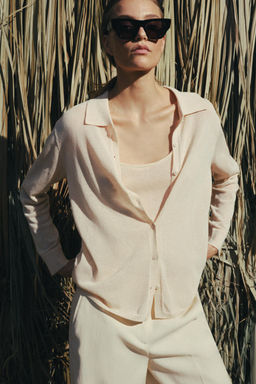 CHAQUETA POLO PUNTO TOP INTERIOR / Beige - Zara фото 3
