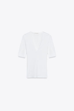 WASHED COTTON T-SHIRT - Zara фото 23