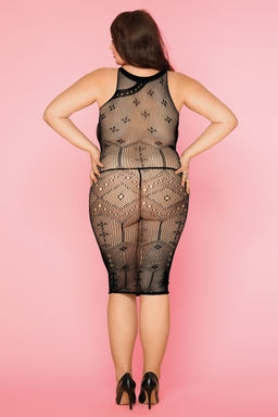 Платье-сетка и стринги Candy Girl Spice черные, 2XL  фото 4