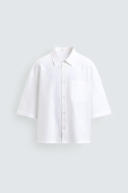 CAMISA BOXY FIT BOLSILLO / Blanco - Zara фото 6